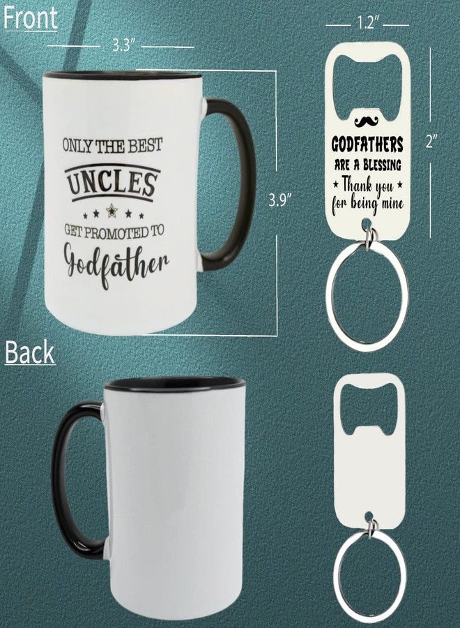 MALLAbyLAMMA Godfather Mug 11 Ounces Ceramic Coffee Cup with Bottle Opener Keychain, Gift for Godfather Proposal, Birthday, Father’s Day, Christmas from Godchild - Image 4