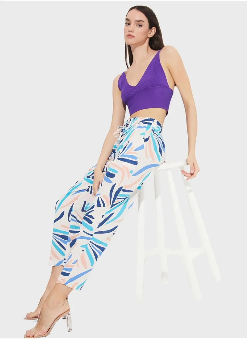 جون Printed High Waist Pants