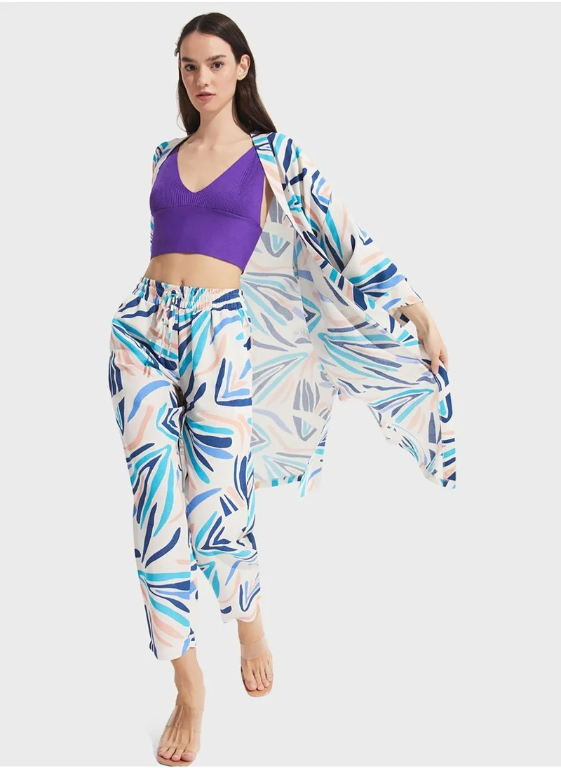 جون Printed High Waist Pants