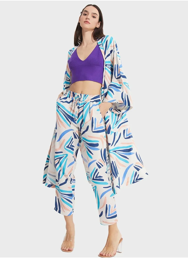 جون Printed High Waist Pants
