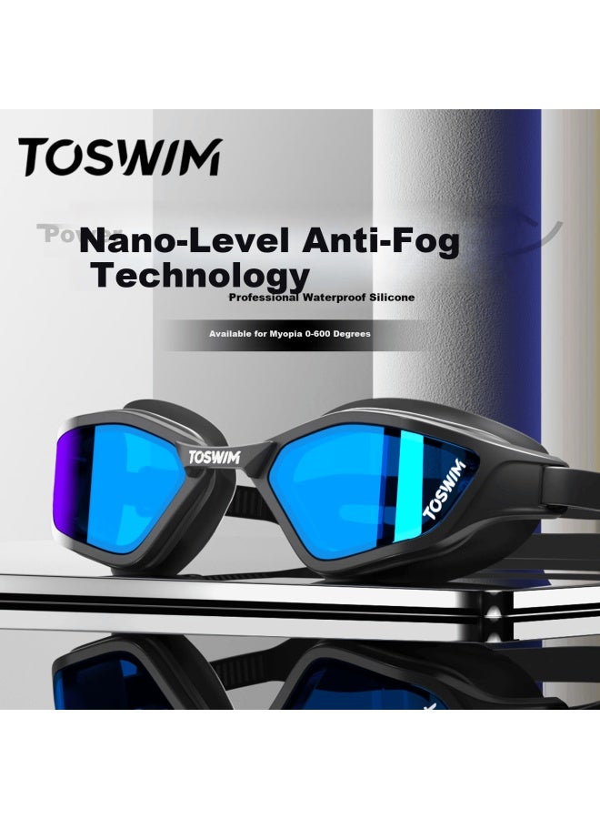 Toswim Prescription Swimming Goggles For Adults, Large Frame, Uni, Professional Hd Anti-fog Waterproof Swim Gl - Image 1
