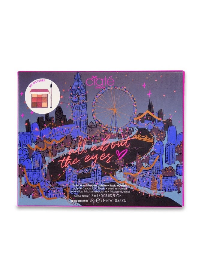 Ciate London - Ciaté London All About The Eyes Kit Contains 9Pan Eyeshadow Spice Palette And Fierce Flicks Black Eyeliner - Image 1