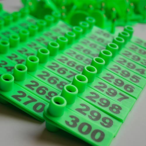 GoldPaddy 201-300 Number Plastic Tags Livestock Animal Ear Tag for Marking Pigs Cattle Sheep(Green) - Image 3