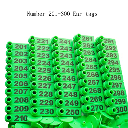 GoldPaddy 201-300 Number Plastic Tags Livestock Animal Ear Tag for Marking Pigs Cattle Sheep(Green) - Image 2