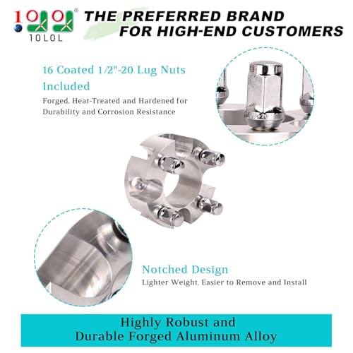 10L0L Golf Cart Wheel Spacers Adapters 2 Inch for Yamah, EZGO, Club Car 4 Lug (4x4 Bolt Pattern, 68mm Hub Bore, 1/2-20 Studs) - 4 Pack - Image 2