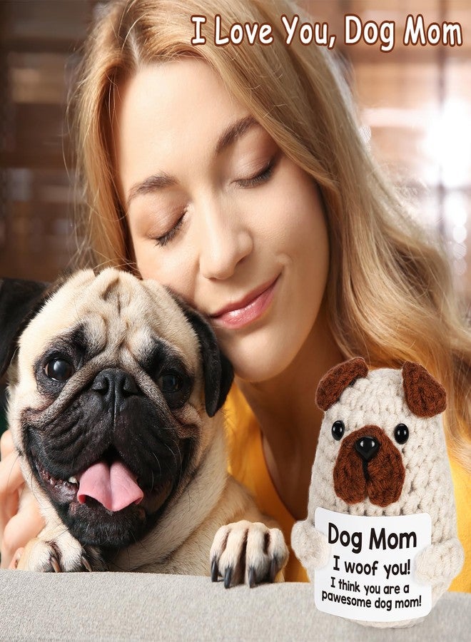 Lodeskee Dog Mom Valentines Day Gifts for Women Doggy Mommy, Handmade Crochet Animals Puppy Doggie Figurine for Women Dogs Lovers Birthday, I Love You Presents for Pet Owner Fur Mama Thanksgiving Christmas - Image 3