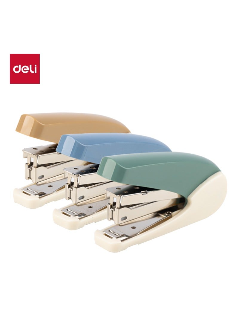 Deli دلي 0230-T دبابيس مكتبية موفرة للجهد مع 1000 دبوس، سعة 20 ورقة، قوة ضغط مخفضة بنسبة 60%، مقبض TPR غير قابل للانزلاق، دبابيس مكتبية للاستخدام المنزلي والتجاري، ألوان متنوعة