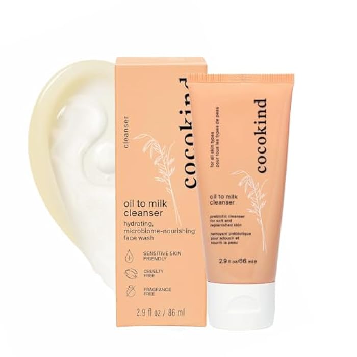 Cocokind Oil to Milk Face Wash, Oil Based Cleanser and Oil Makeup Remover - Cleansing Oil, Cleansing Milk and Cream Cleanser for Face - Image 1