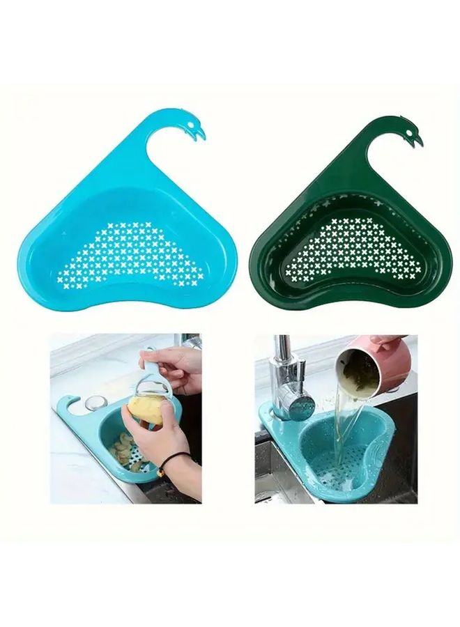 4pcs Swan Design Sink Basket Set Blue Green Random Color Sink Organizer Strainer - Image 4