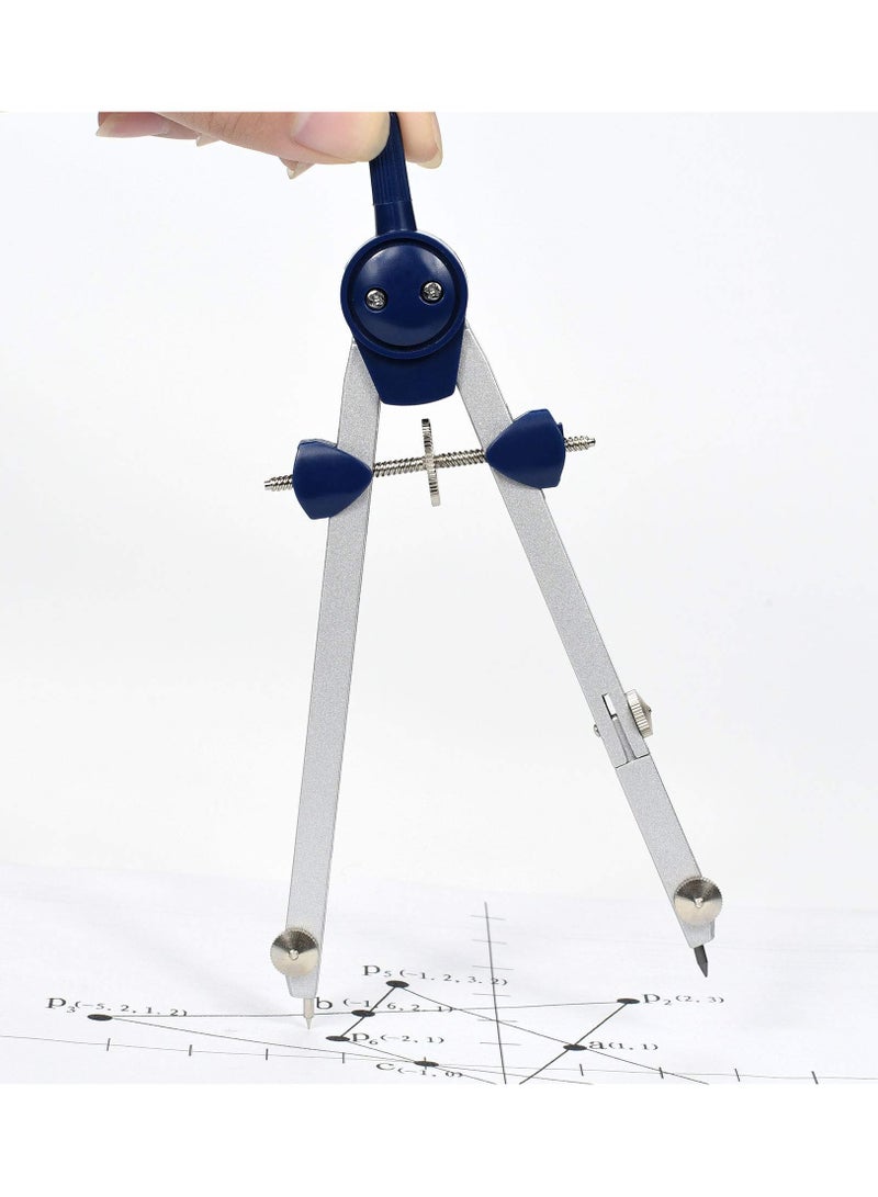 SYOSI Math Geometry Circle Kit,  9 Pieces Drawing Metal Compass, Geometry Precision Tool for Student, Circle Drawing Tool and Architecture, Drafting Kits for Engineer with Shatterproof Storage Box - Image 4