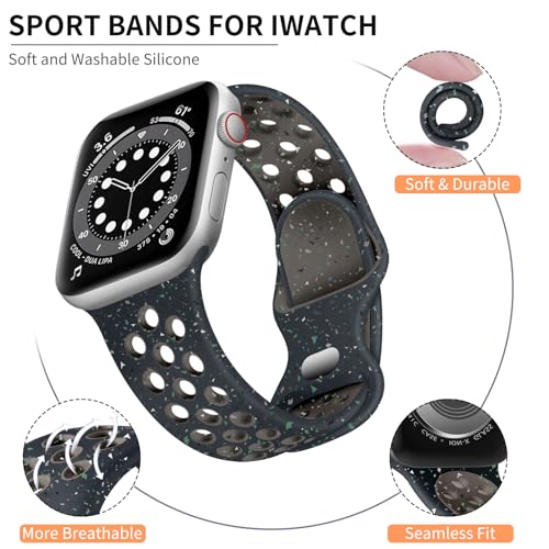 Lerobo Compatible with Apple Watch Band SE 44mm Men Ultra 3 2 49mm Series 11 10 46mm Series 9 8 45mm 42mm for Women Breathable Sport Band for iWatch Bands Series 7 6 5 4 3 2 1 Soft Silicone Straps - Image 2