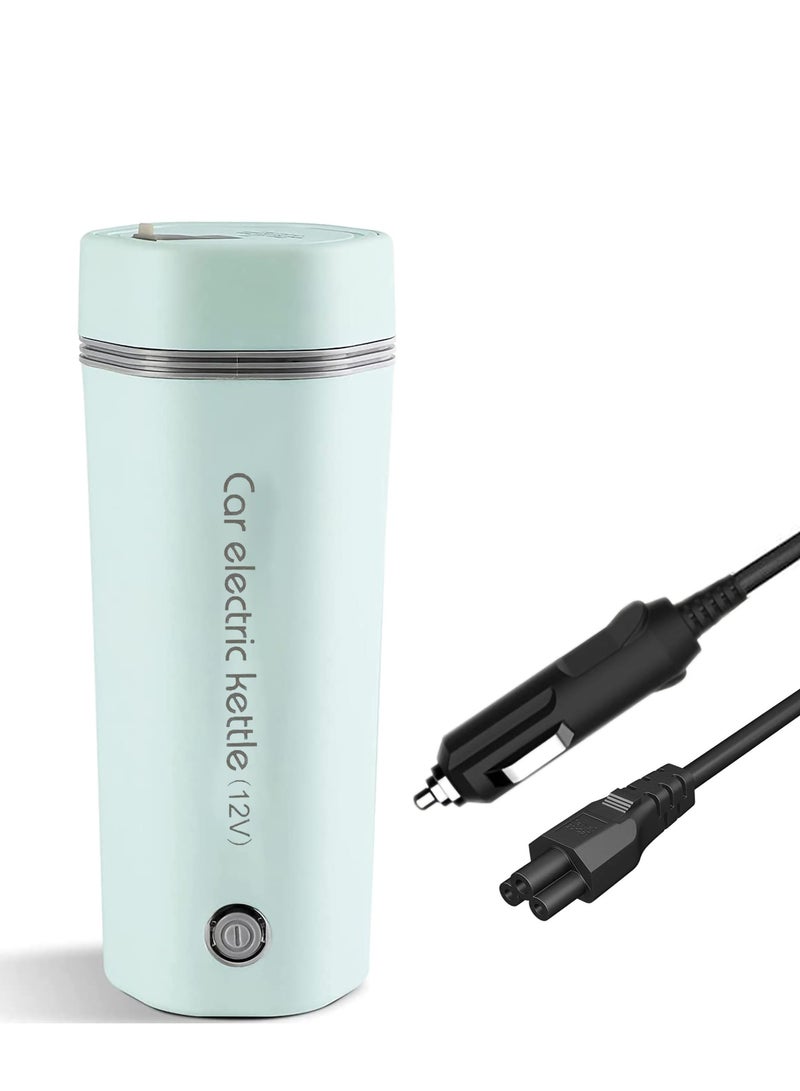 Captaintech Portable 12V Electric Travel Kettle - 350ml Capacity, 80W Heating Power, 304 Stainless Steel Liner, Heats Up to 100°C, Auto Shut-Off, Ideal for Car Tea & Coffee. - Image 1