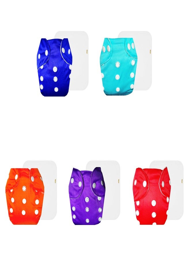 Dumbledo Lite Cloth Diaper with Cotton Insert (Pack of 5) | Hypoallergenic | Breathable | Quick Dry | Worry-Free Diapering | 3 Months - 2 Years | Unisex Baby - Image 1