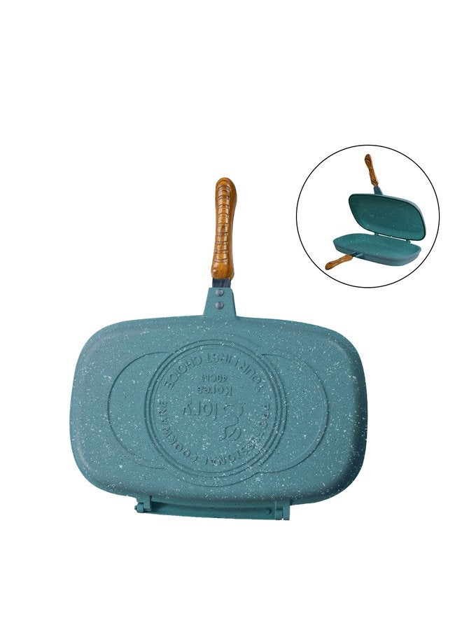 Glory Double Grill Granite Non Stick Premium Size 40 cm Green - Image 1