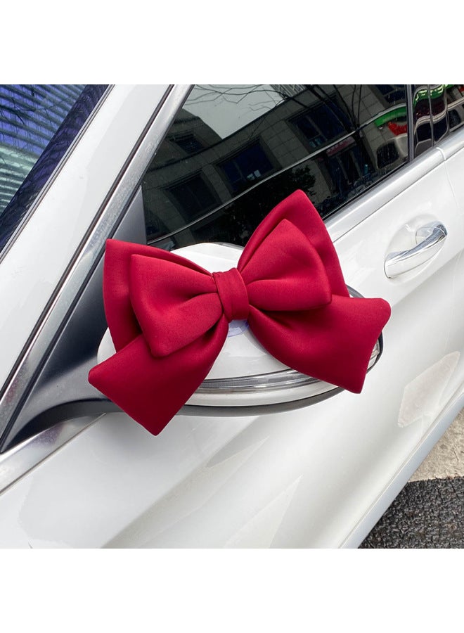 Internet-famous Car Rear Pendant Large Bow Car Ornaments Trunk Motorcycle Electric Car Motorcycle Decoration-Colour:Peach Pink High-quality Fabric/wrinkle-free-Proportion:Standard  - Image 3