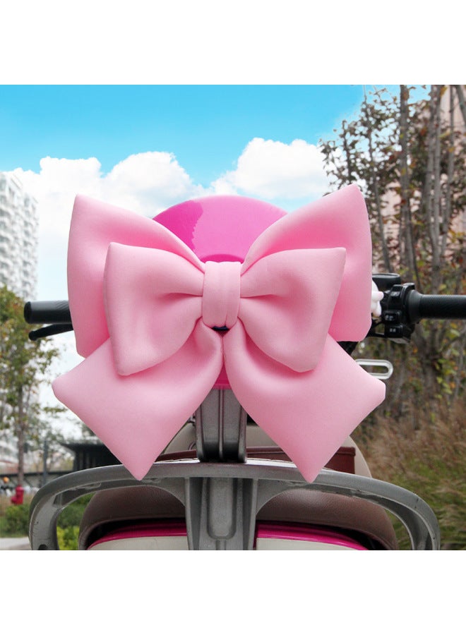 Internet-famous Car Rear Pendant Large Bow Car Ornaments Trunk Motorcycle Electric Car Motorcycle Decoration-Colour:Peach Pink High-quality Fabric/wrinkle-free-Proportion:Standard  - Image 1