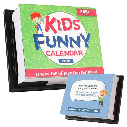 JOJOKALL 2026 Desk Calendar 2026 Daily Kids Joke Calendar Lunch Box Notes For Kids Fun Daily Calendar with Puns Jokes for Kids Jan Dec 2026 4768 TearOff Pages Funny Gifts for Children - Image 1