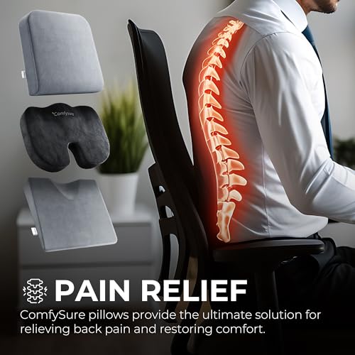 ComfySure Seat Cushion Extra Large - Firm Memory Foam Chair Pad for Recliner, Wheelchair, Office Chair, Stadium, Bleacher, Car, Floor, Patio Furniture, Bariatric Overweight Users 19”x17”x3” - Image 4