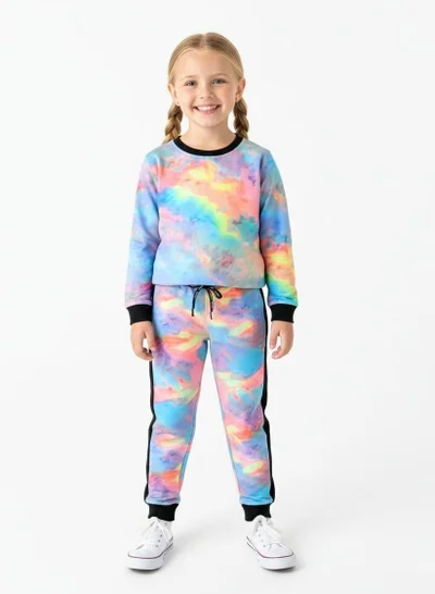 babyqlo Neon Glow Tie-Dye 2 piece Set for Girls