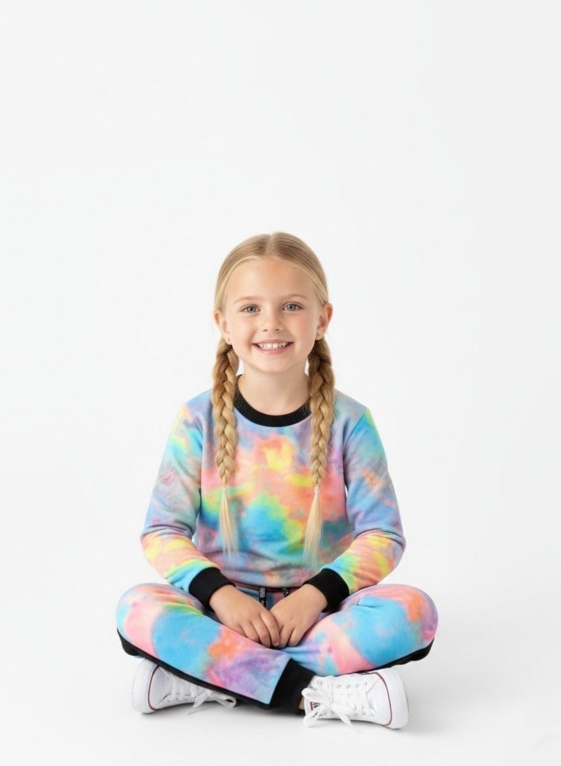 babyqlo Neon Glow Tie-Dye 2 piece Set for Girls - Image 3