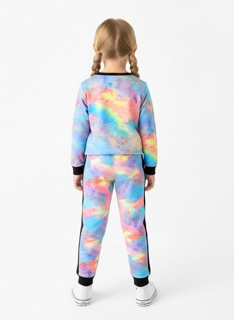 babyqlo Neon Glow Tie-Dye 2 piece Set for Girls - Image 2