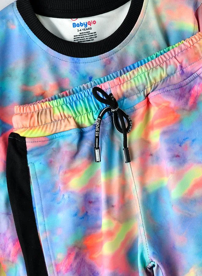 babyqlo Neon Glow Tie-Dye 2 piece Set for Girls
