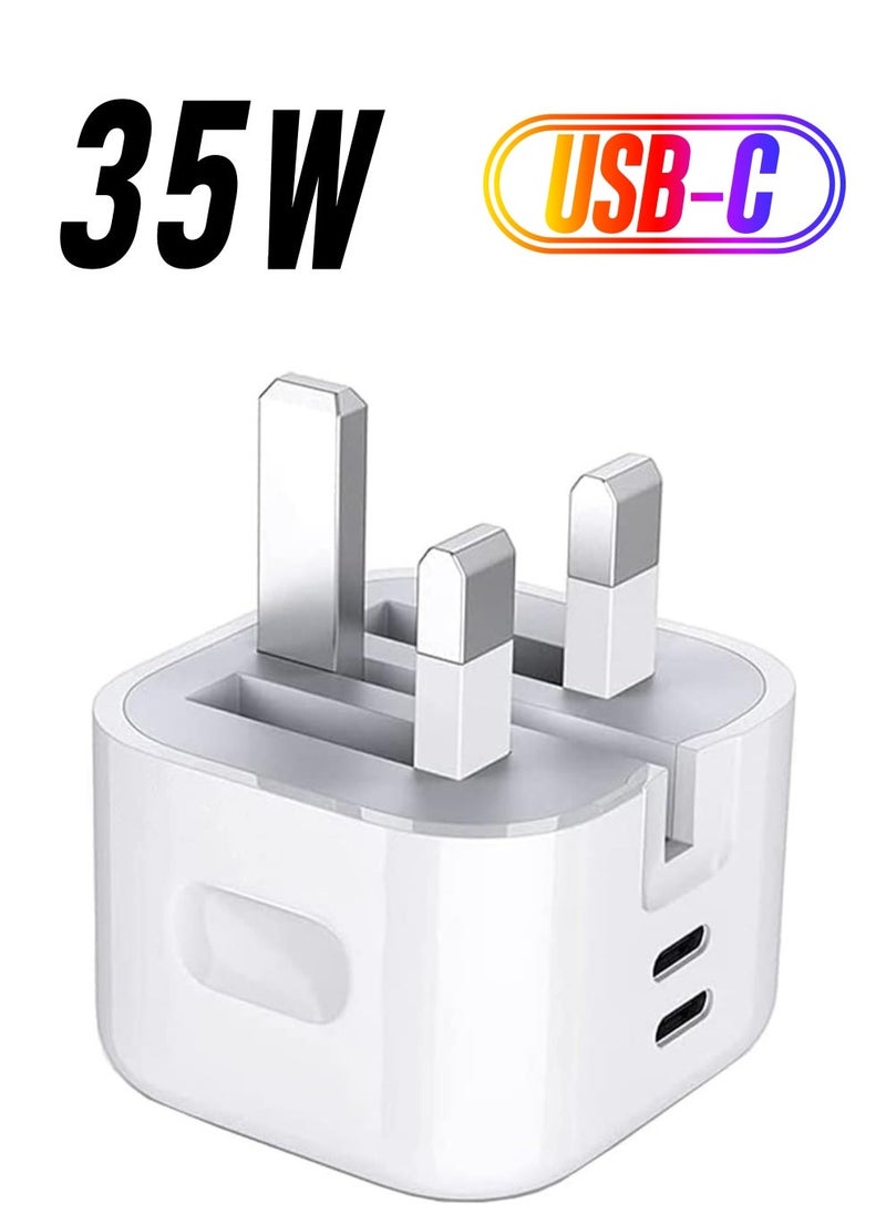 For Nothing Phone 2 / Nothing Phone 1 Charger, 35W Dual Port USB C + USB C Charger Plug, Type C PD Adapter Travel GaN Fast Charger Power Adapter Foldable Phone Charger Plug - Image 1