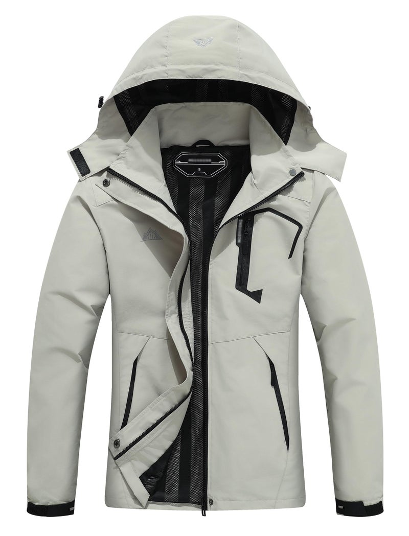 DECKTIN Women's Waterproof Lightweight Rain Jacket Windproof Breathable Trench Coat Detachable Hood Raincoats Outdoor Hiking Jacket - Image 1