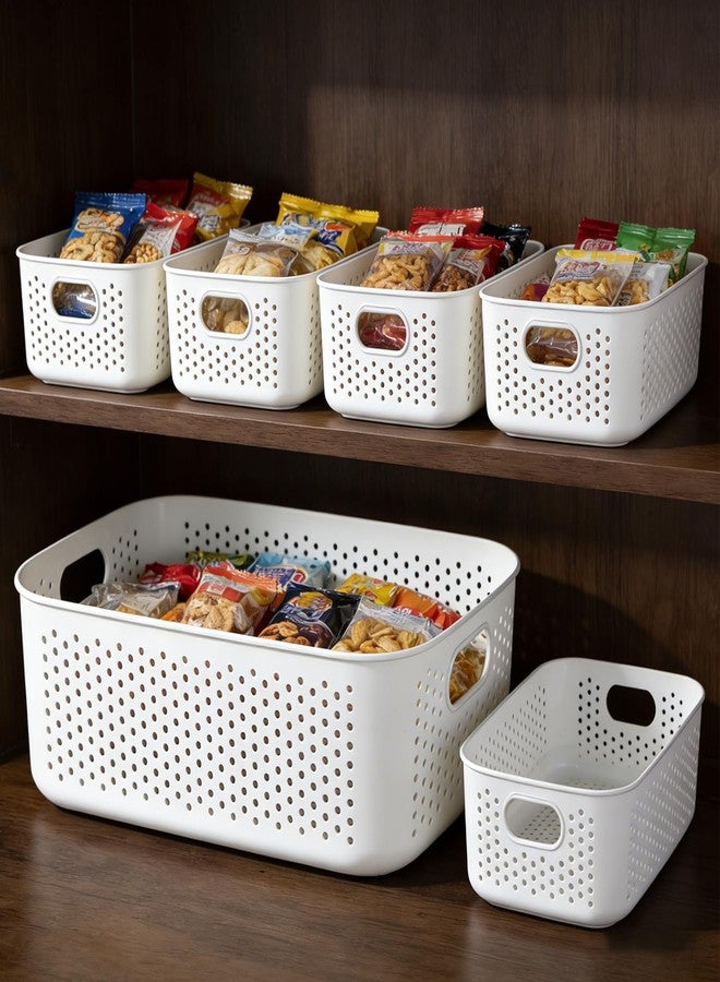 مجموعة حاويات تخزين الطعام من LivLab Mker، مصنوعة من البلاستيك الخالي من مادة BPA، سلال رفوف قابلة للتكديس لتنظيم مخزن المطبخ، الفواكه، الخضراوات، والوجبات الخفيفة. - Image 1