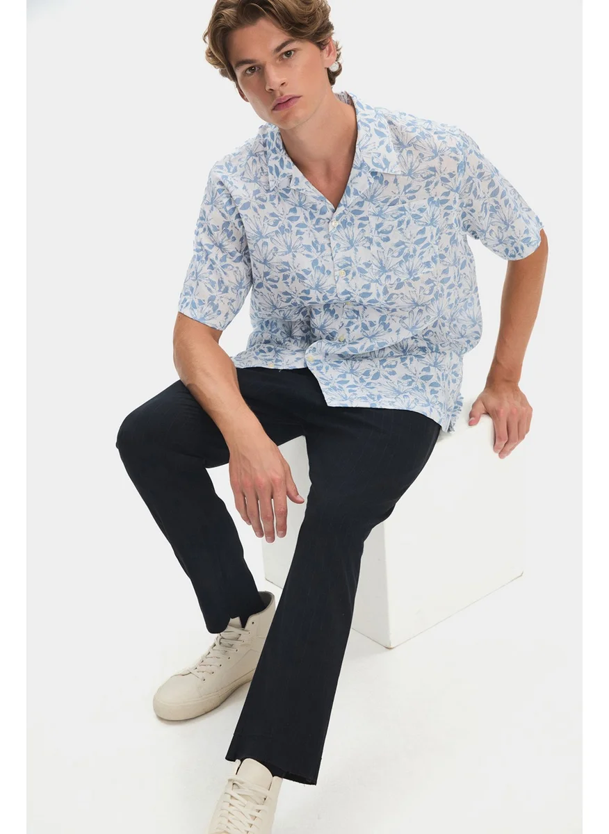 JUNE Exclusive Men's Short Sleeve Patterned Shirt