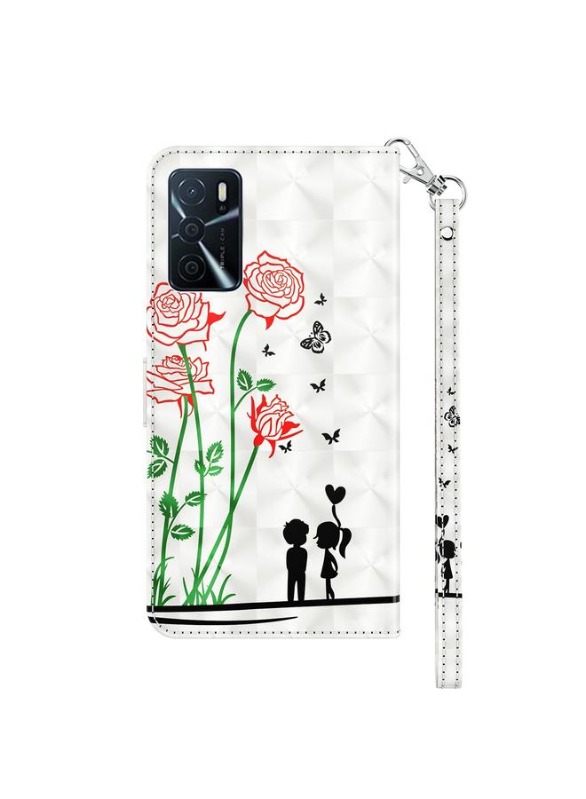 اس-توب جراب لهاتف OPPO A16 / A16s / A54s جراب هاتف جلدي مطلي ثلاثي الأبعاد - Image 3