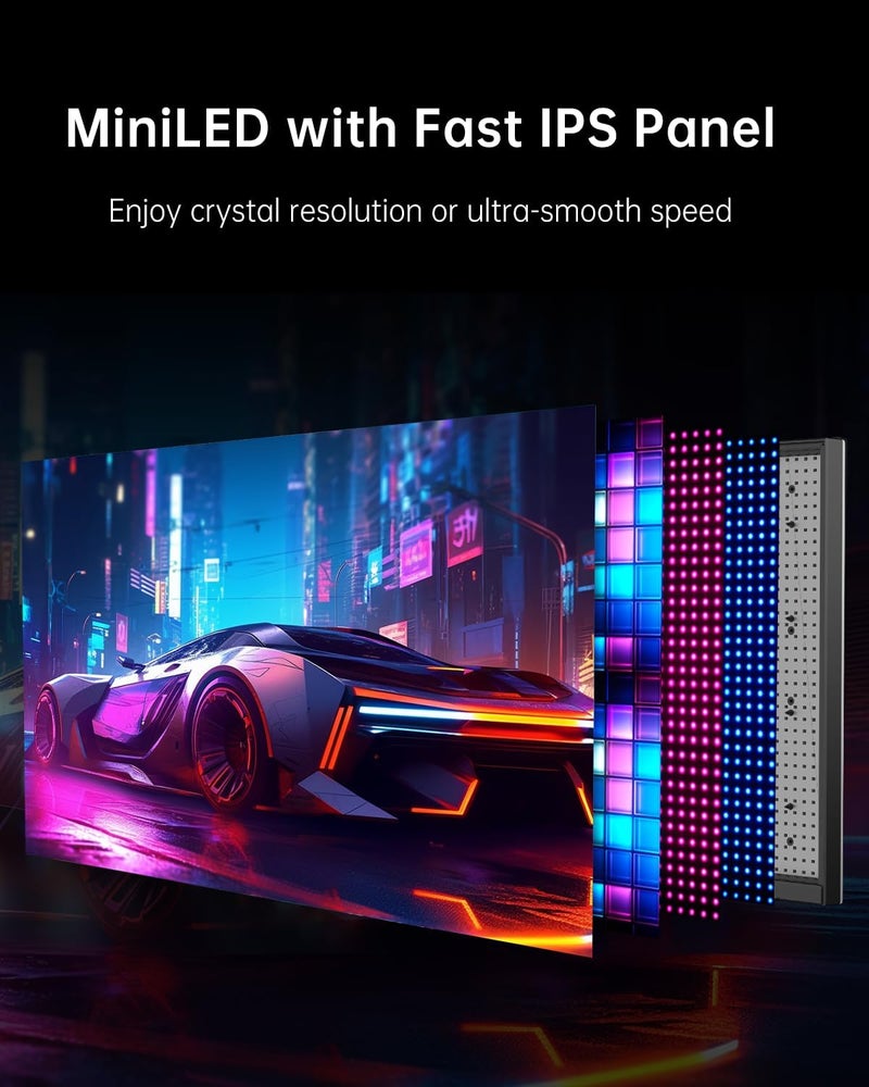 KTC 27 Inch Dual Mode Mini LED Monitor - 4K UHD at 160Hz & 1080P FHD 320Hz Gaming Monitor, 65W Type-C Port, HDR1400 Fast IPS Panel, Adaptive-Sync, HDMI 2.1 & DP 1.4, Height Adjustment, VESA, M27P6 - Image 3