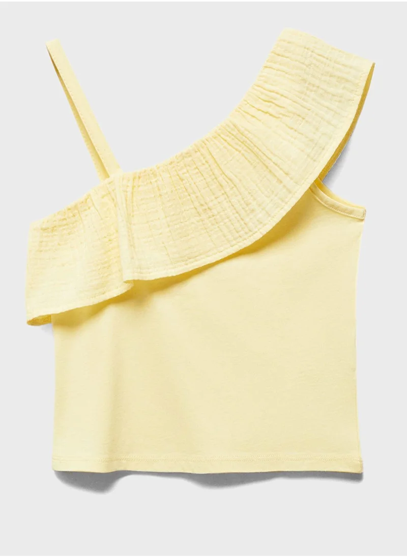 مانجو Kids One Shoulder Ruffle Top