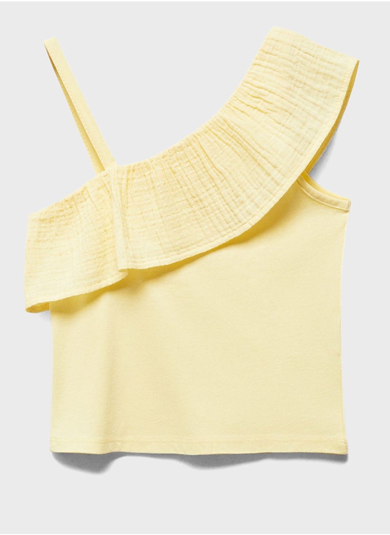 MANGO - Kids One Shoulder Ruffle Top - Image 1