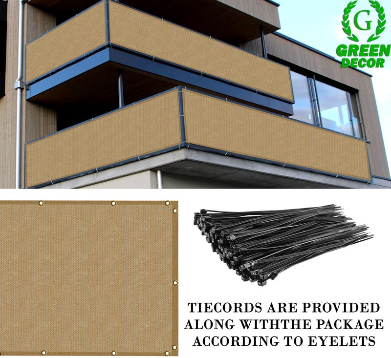 GREEN DECOR HDPE Fabric Self Fold Baby Kids Safety Net Protector for Balcony & Staircase Railing Guard,Balcony Stairway Net Baby Safety Products for Indoor&Outdoor(Beige Color, 0.90X4 MTR) - Image 5