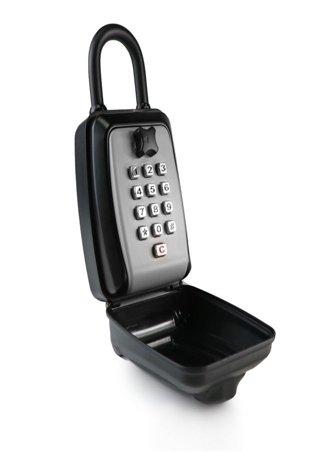Generic - Punch Button Lock Box Portable Shackle LockBox For Outside Fits House Keys Car Keys More Keypad Safe Box Digital Push Button Combination Lock - Image 1