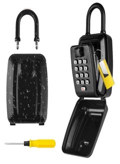 Generic Punch Button Lock Box Portable Shackle LockBox For Outside Fits House Keys Car Keys More Keypad Safe Box Digital Push Button Combination Lock  - Image 2