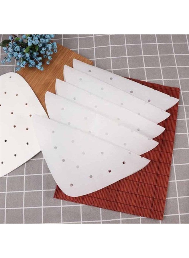 Household Paper Tray Baking Paper Air Fryer Pad Paper Baking Silicone Oil Paper Oil-absorbing Paper Air Fryer Special Paper-Specifications:14 * Cm, , With Holes-Color:White  - Image 2
