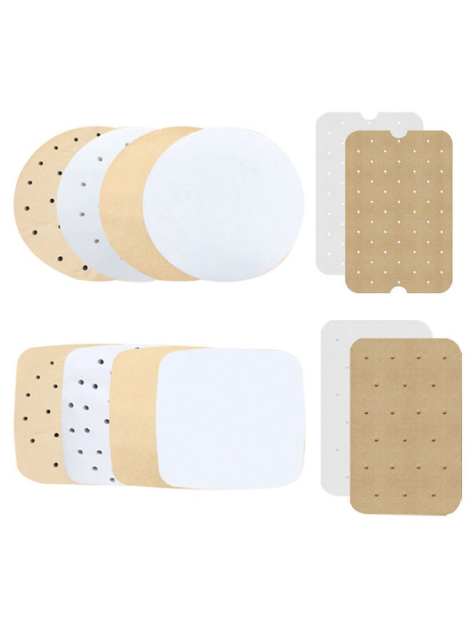 Household Paper Tray Baking Paper Air Fryer Pad Paper Baking Silicone Oil Paper Oil-absorbing Paper Air Fryer Special Paper-Specifications:14 * Cm, , With Holes-Color:White  - Image 4