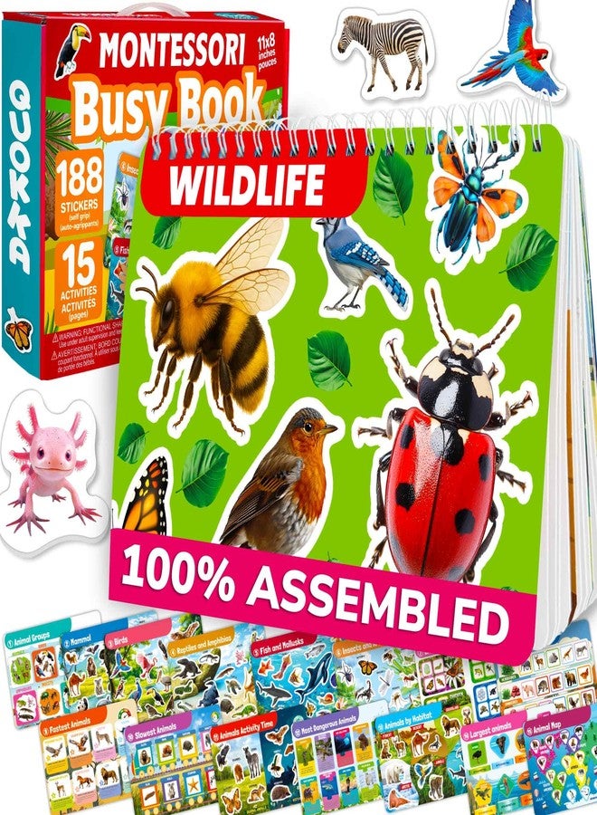 QUOKKA Montessori Busy Book for Ages 4-8 - Pre K Toddler Learning Activities for Homeschooling - My Preschool Busy Book for Toddlers 3-5 - 15 Kids Educational Animal Activities - Image 1