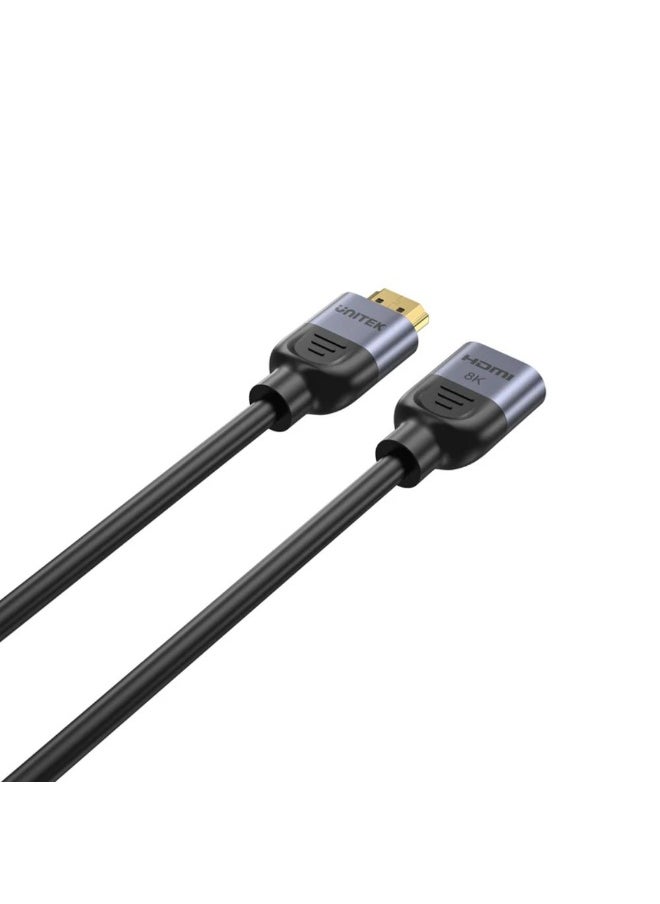 Unitek Ultra Stream 8K HDMI Extension Cable, Black – High-Speed HDMI 2.1 Extension Supporting 8K@60Hz, 4K@120Hz, HDR, Dolby Vision, eARC, and 48Gbps Bandwidth – 0.5 Meter