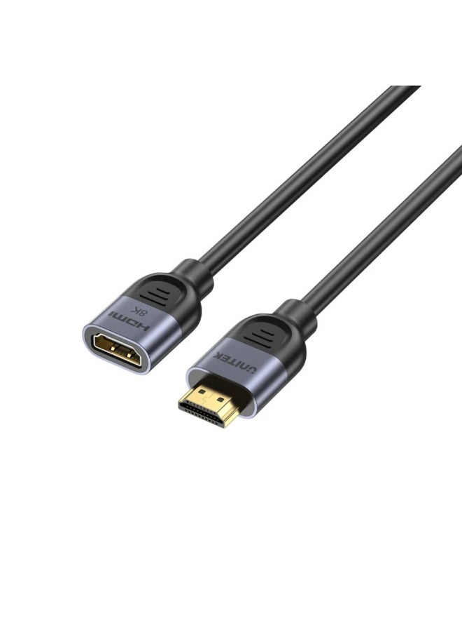 Unitek Ultra Stream 8K HDMI Extension Cable, Black – High-Speed HDMI 2.1 Extension Supporting 8K@60Hz, 4K@120Hz, HDR, Dolby Vision, eARC, and 48Gbps Bandwidth – 0.5 Meter