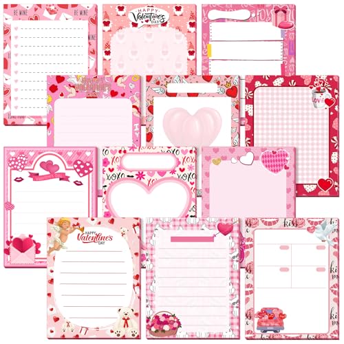 Lincia 36 Pack Valentine's Day Mini Notepads Valentines Gifts Bulk 4 x 3 Inch Heart Small Notebook Valentines Stationery Galentines Party Favors for Teacher Student School Classroom Supplies(Heart) - Image 1