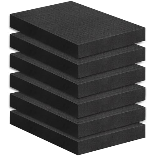 JZHLLA 6Pcs Pick and Pluck Foam Large Size Apart Foam Insert Pre-Cubed Pick Padding Polyethylene Sheets for Crafts Toolboxes Storage Drawer 15.74 * 11.82 IN - Image 1