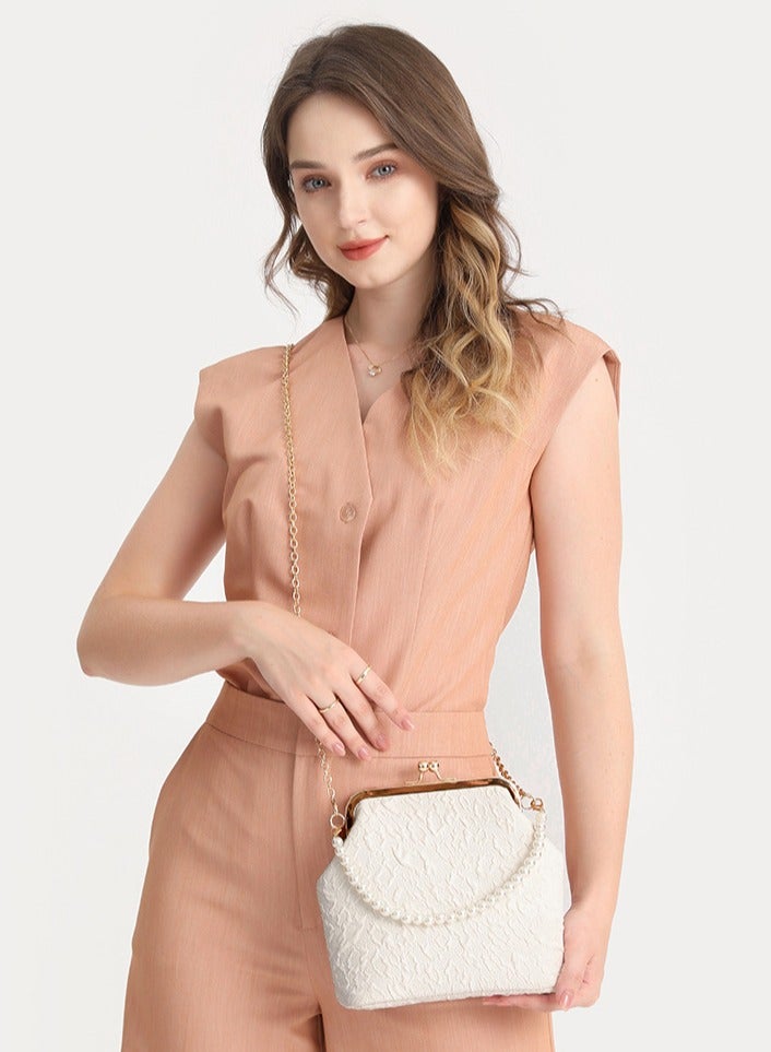 عام حقيبة كروس بودي جديدة من سلسلة اللؤلؤ للنساء حقيبة يد متعددة الوظائف حقيبة يد لؤلؤية حقيبة هدايا حقيبة يد مصغرة حقيبة يد - Image 5