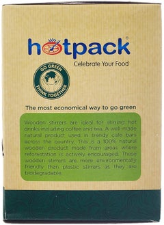 Hotpack Hotpack Disposable Eco friendly Wooden Coffee Stirrer 17.8cm, 1000 Pieces  - Image 3