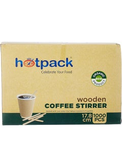 Hotpack Hotpack Disposable Eco friendly Wooden Coffee Stirrer 17.8cm, 1000 Pieces  - Image 1