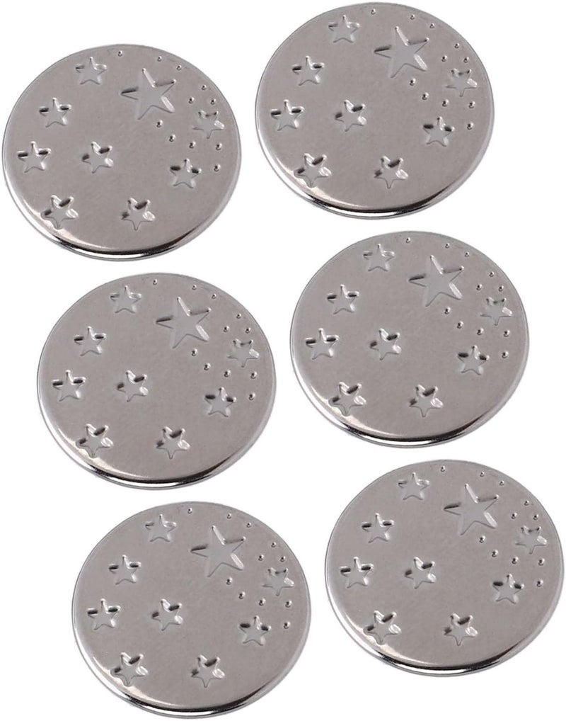 Aramox 17mm Stars Pattern Cap Threaded Rivet Buttons Strong Replacement Buttons for Belts Pack of 50 - Image 2