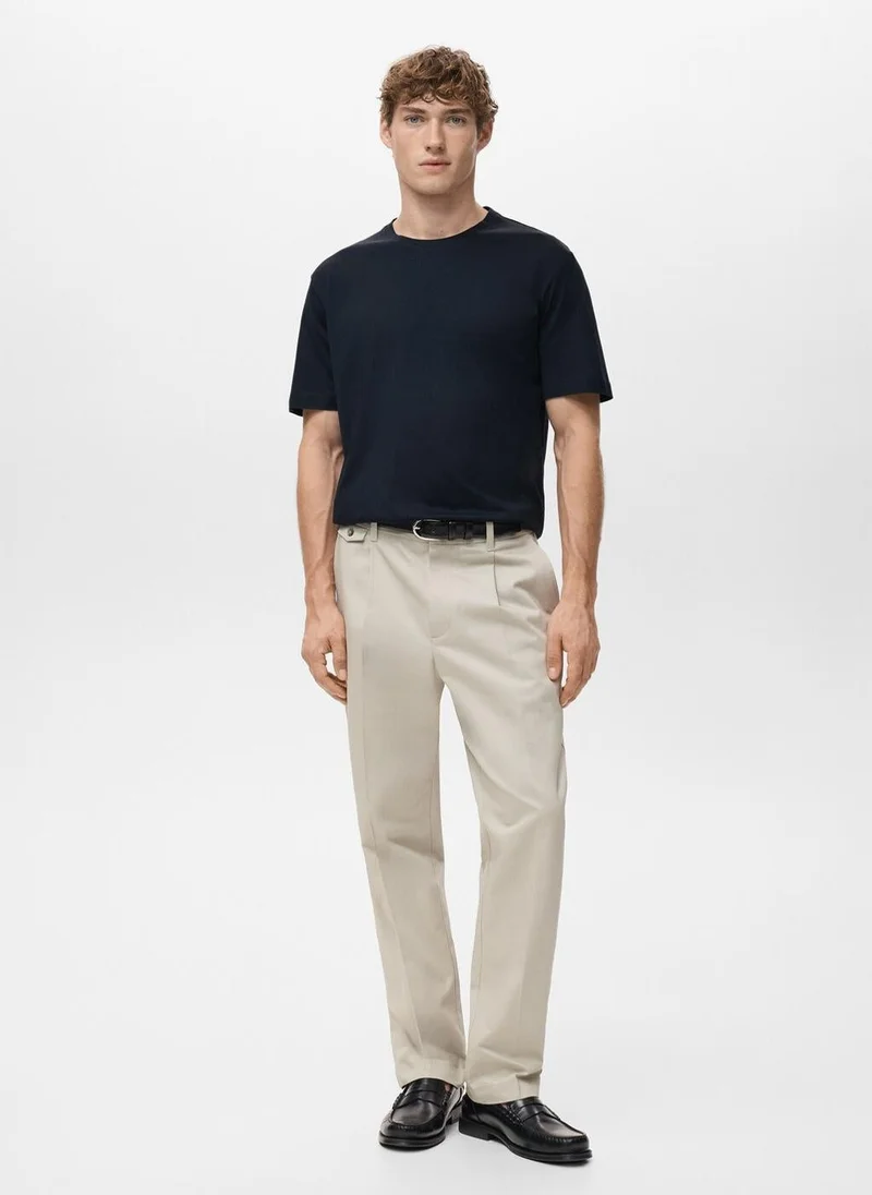 Mango Man  100% cotton T-shirt regular fit for Men | Best Price UAE
