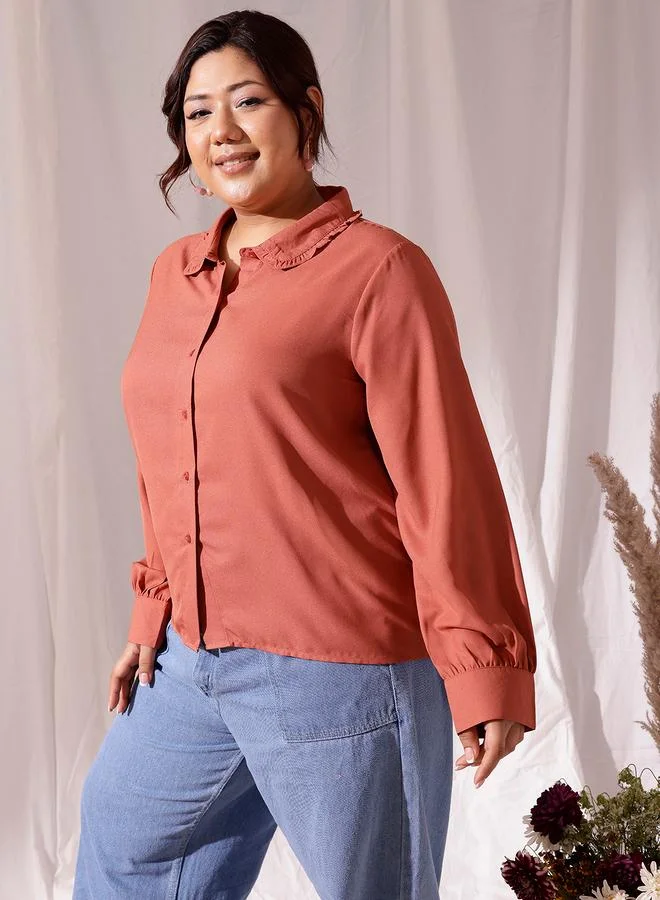 STREET 9 Plus Size Solid Buttoned Shirt